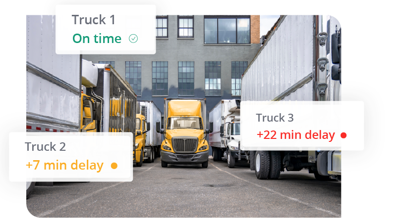 Trucks with their dwell times
