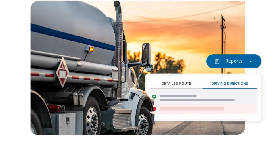 PC*Miler driving directions and route reports for tanker truck route planning