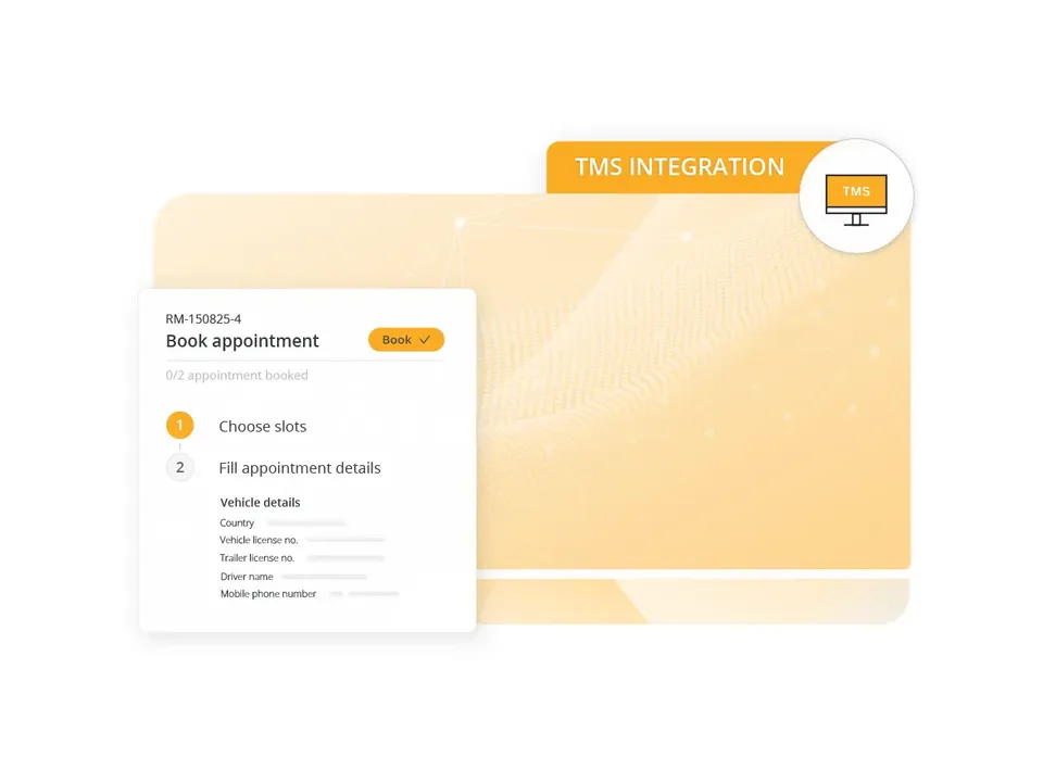 Yard Visit Portal interface showing route manifest details, booked slots and carrier appointment scheduling support.