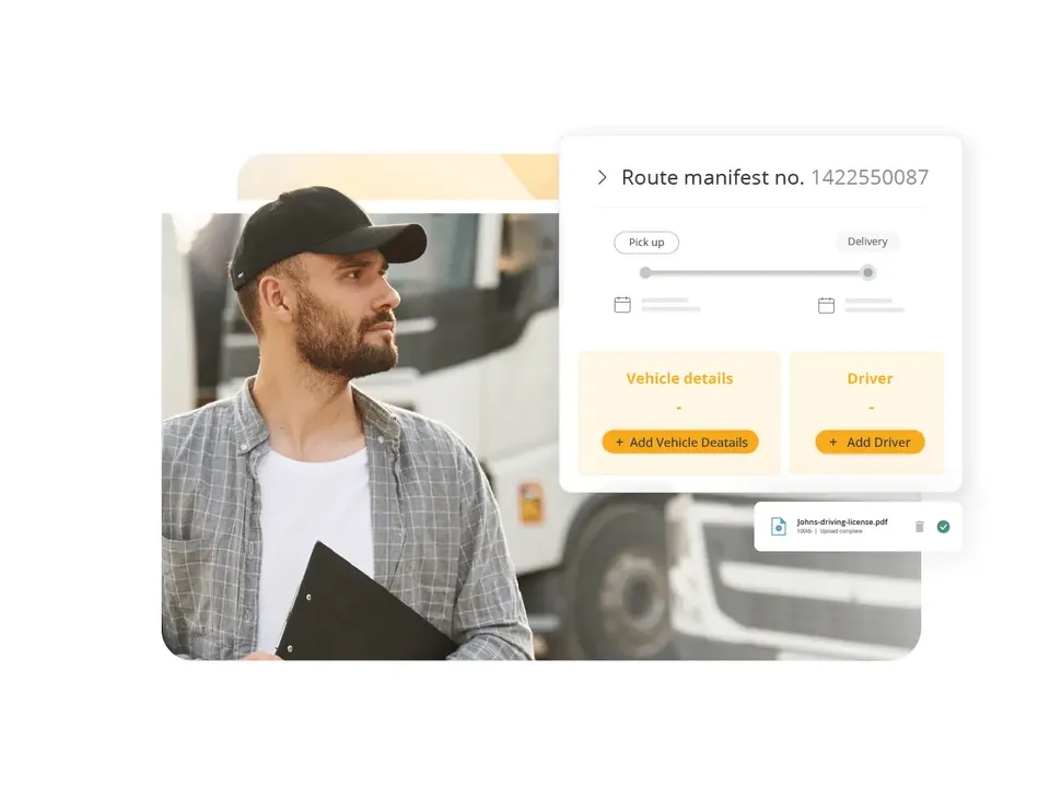 Time Slot Management interface displaying transport orders, delivery schedules and yard appointment booking workflows.