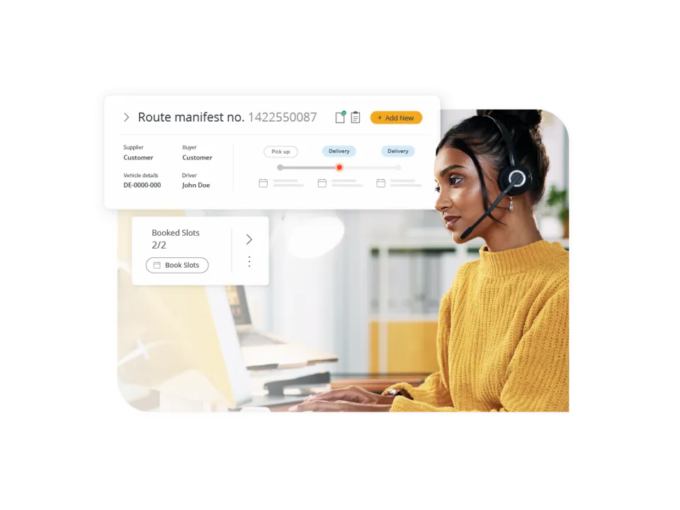 Yard Visit Portal interface showing dynamic real-time planning with capacity groups and live appointment breakdowns.