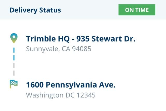 app screenshot of delivery status