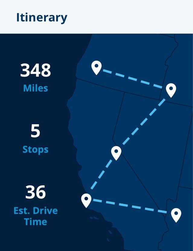 app screenshot of delivery itinerary