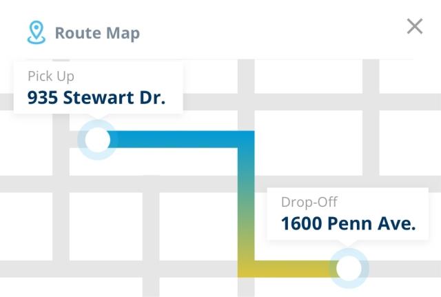 app screenshot of route mapping