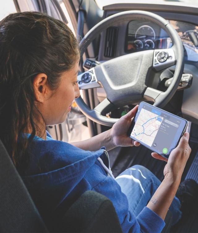 Woman Utilizing CoPilot in Cab