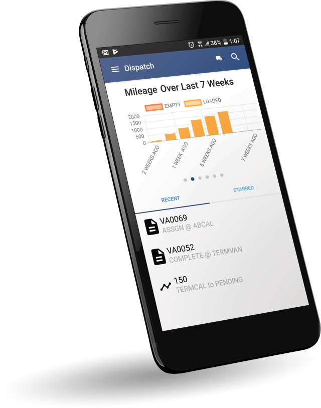 TruckMate DASH Mobile App Screen