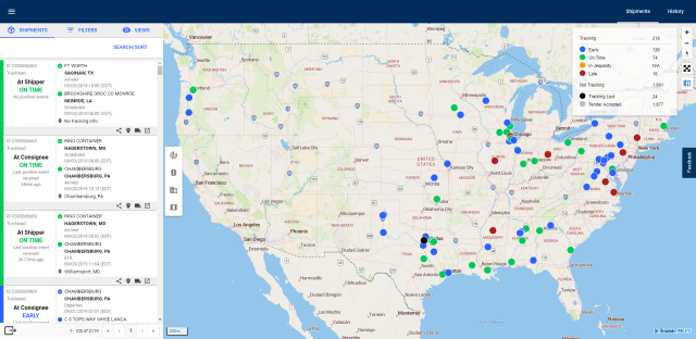 Trimble Visibility Dashboard Screen