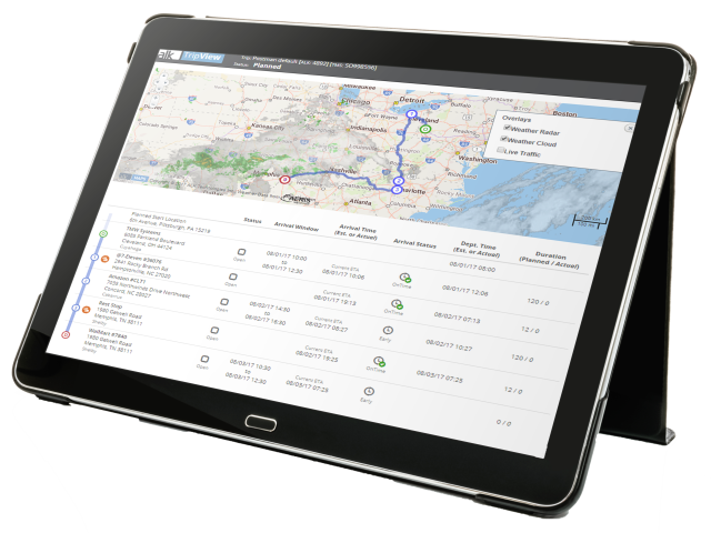 TruETA on tablet