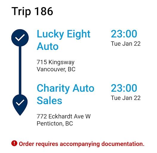 TruckMate DASH trip details