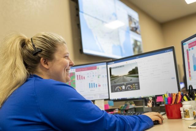 dispatcher reviewing VI footage