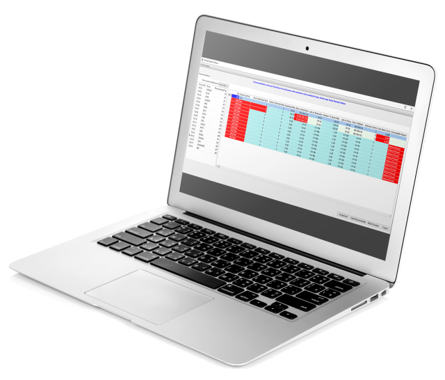 Trimble Dispatch Advisor Mockup on Laptop - TruckMate
