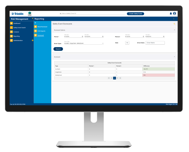 risk and safety module on computer mockup