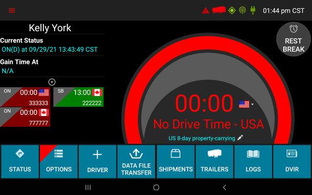 hours of service warning