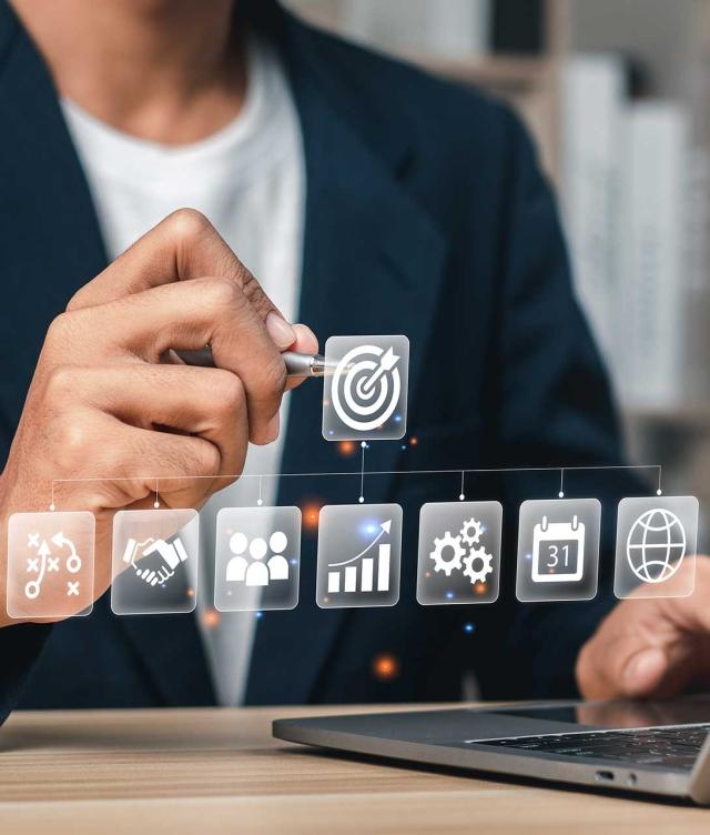 Person working on a laptop