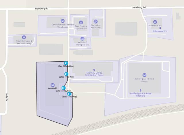 multiple polygonal places highlight