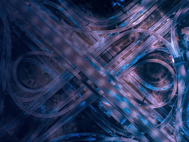 Busy road from above