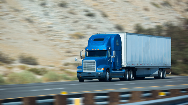 Truck driving route to delivery