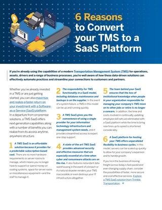 Six reasons to convert your TMS to a SaaS platform | Trimble ebook