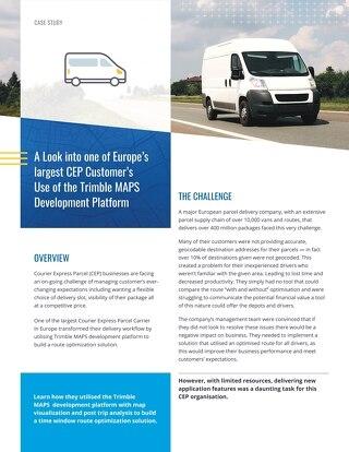 Case Study - How One of Europe's Largest CEP Customers Uses the Trimble Maps Platform