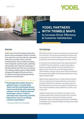 Case Study - Yodel Partners with Trimble Maps to Increase Driver Efficiency & Customer Satisfaction