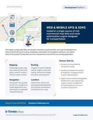Trimble Maps Development Platform Overview