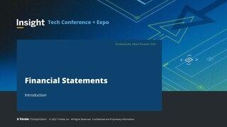 TruckMate Accounting: Introduction to Financial Statements