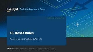 TruckMate Accounting: Advanced Options for Revenue Allocation Using GLRESET