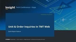 Unit & Order Inquiries in TMT Web