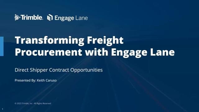 Transforming Freight Procurement with Engage Lane: Direct Shipper Contract Opportunities