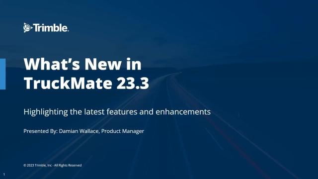 What's New in TruckMate 2023.3